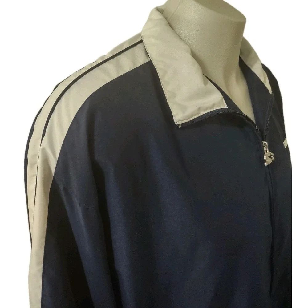 Starter Jacket Men's Size XL Pockets Long Sleeve Full Zip Pockets Logo Navy Blue